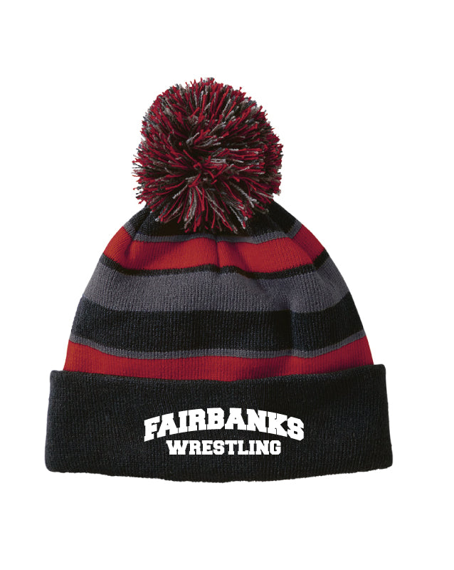 Fairbanks HS Wrestling Pom Beanie - Black - 5KounT