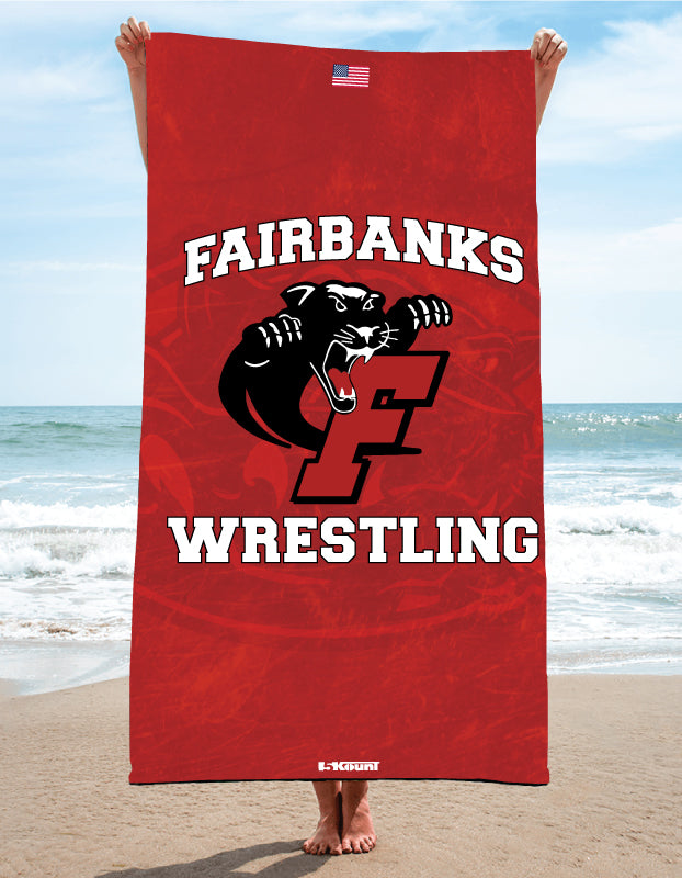 Fairbanks HS Wrestling Sublimated Beach Towel - 5KounT2018