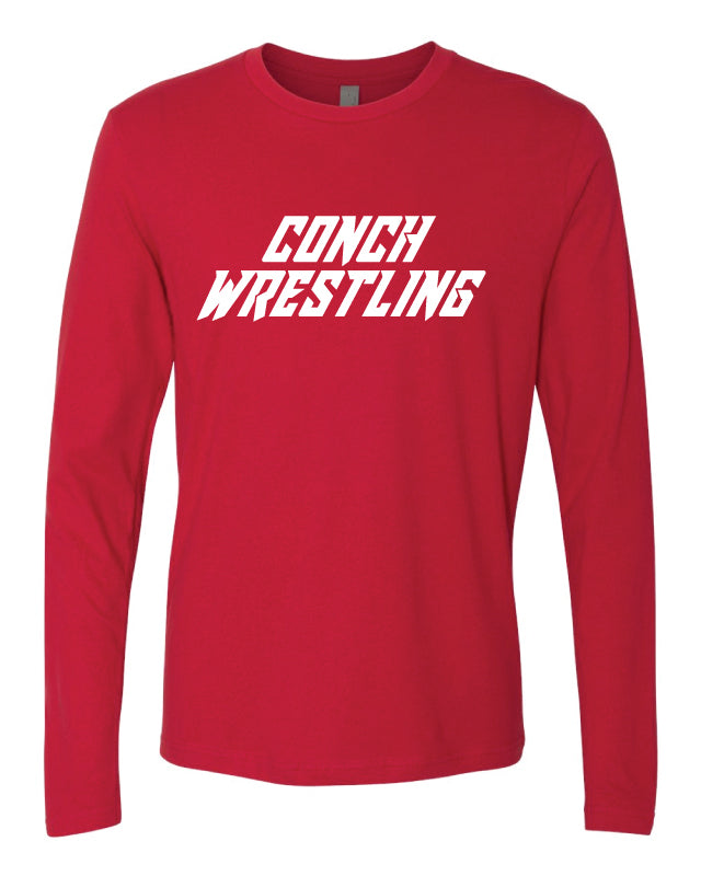Key West Fighting Conchs Wrestling Long Sleeve Cotton Crew - Red - 5KounT
