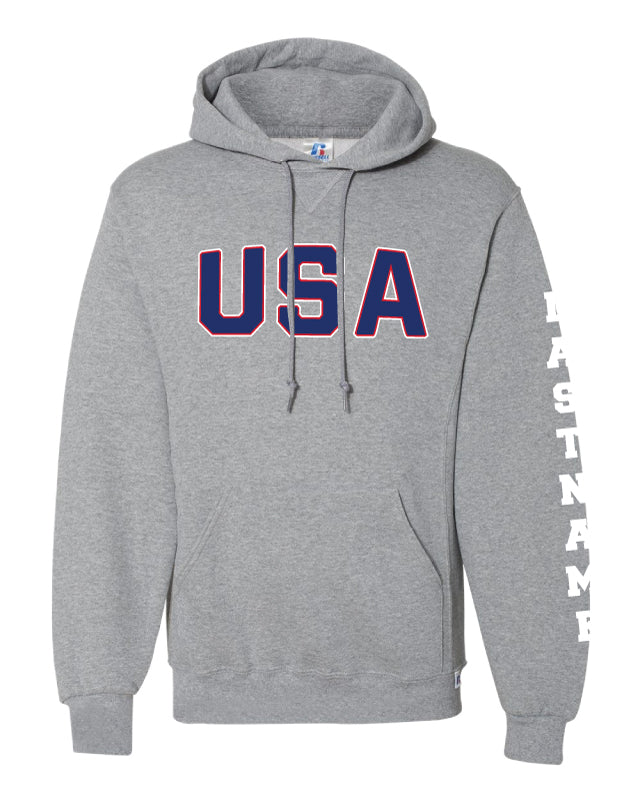 USA Freestyle Wrestling Russell Cotton Hoodie - Oxford - 5KounT2018