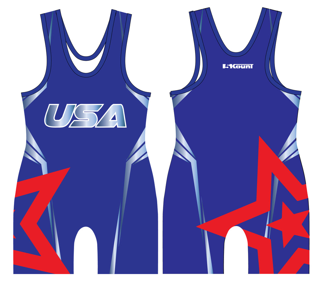 Freestyle Sublimated Singlet- Star/Blue - 5KounT2018