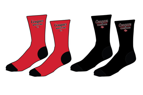 Goetz Cougars Wrestling Sublimated Socks - Red or Black