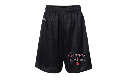 Goetz Cougars Wrestling Russell Athletic Tech Shorts -Black