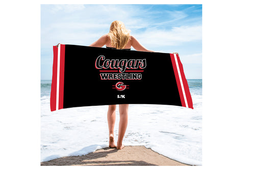 Goetz Cougars Wrestling Sublimated Beach Towel