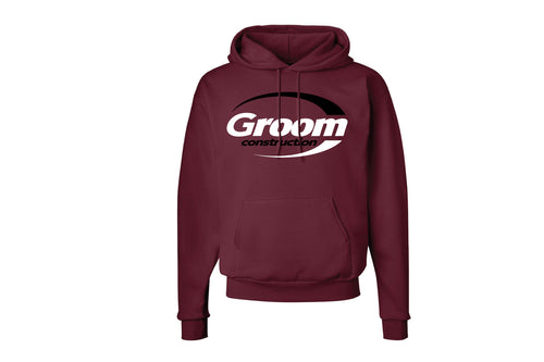 Groom Construction Cotton Hoodie - Maroon - 5KounT