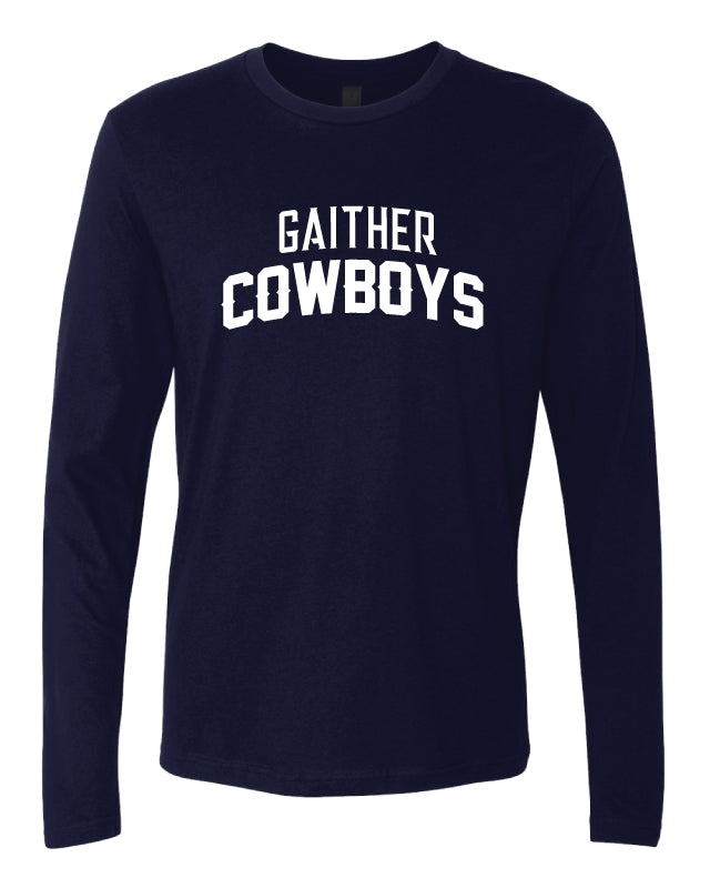 Gaither HS Cowboys Wrestling Long Sleeve Cotton Crew - Navy - 5KounT