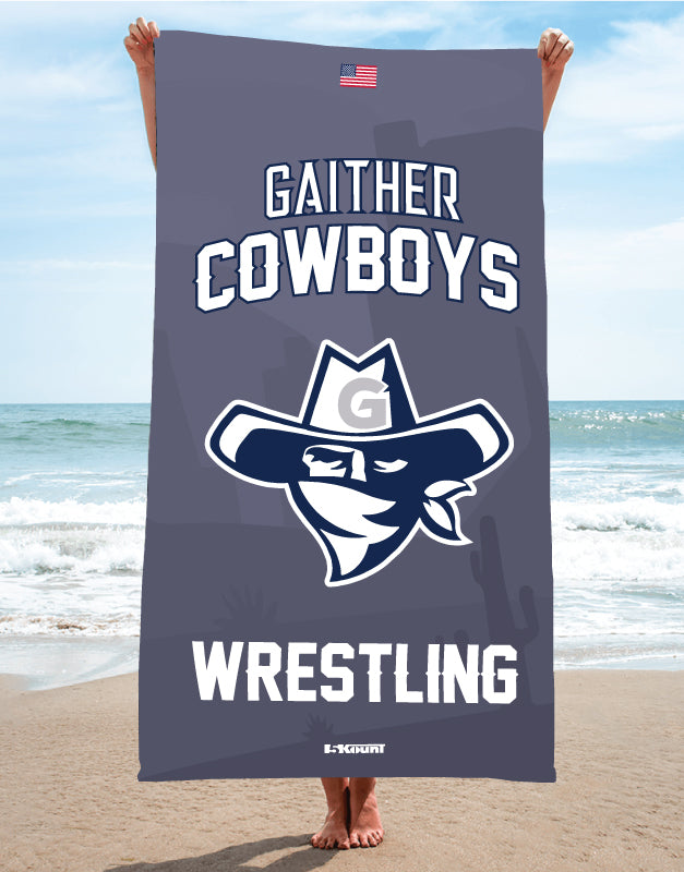 Gaither HS Cowboys Wrestling Sublimated Beach Towel - 5KounT2018