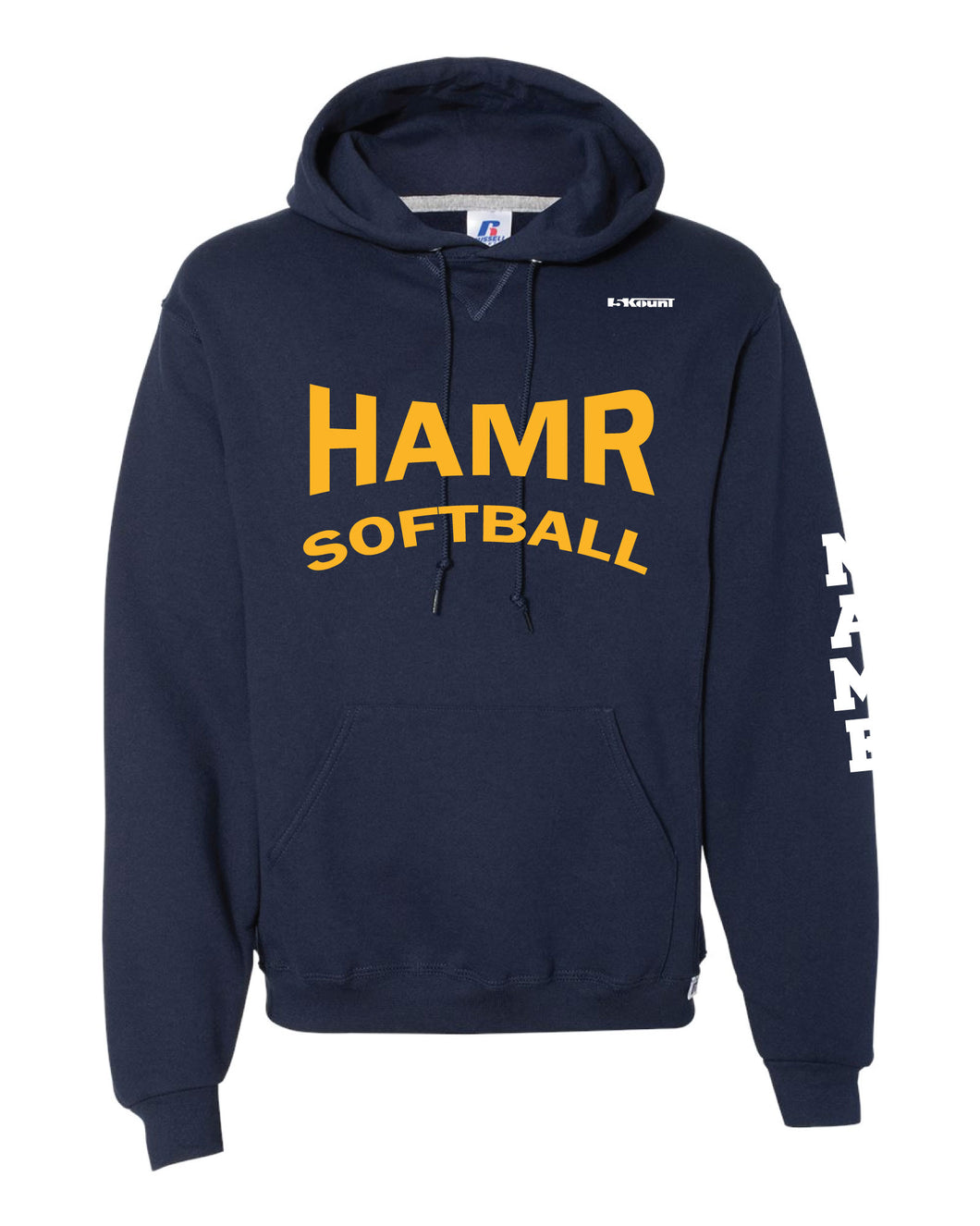 HAMR Softball Russell Athletic Cotton Hoodie - Navy - 5KounT2018