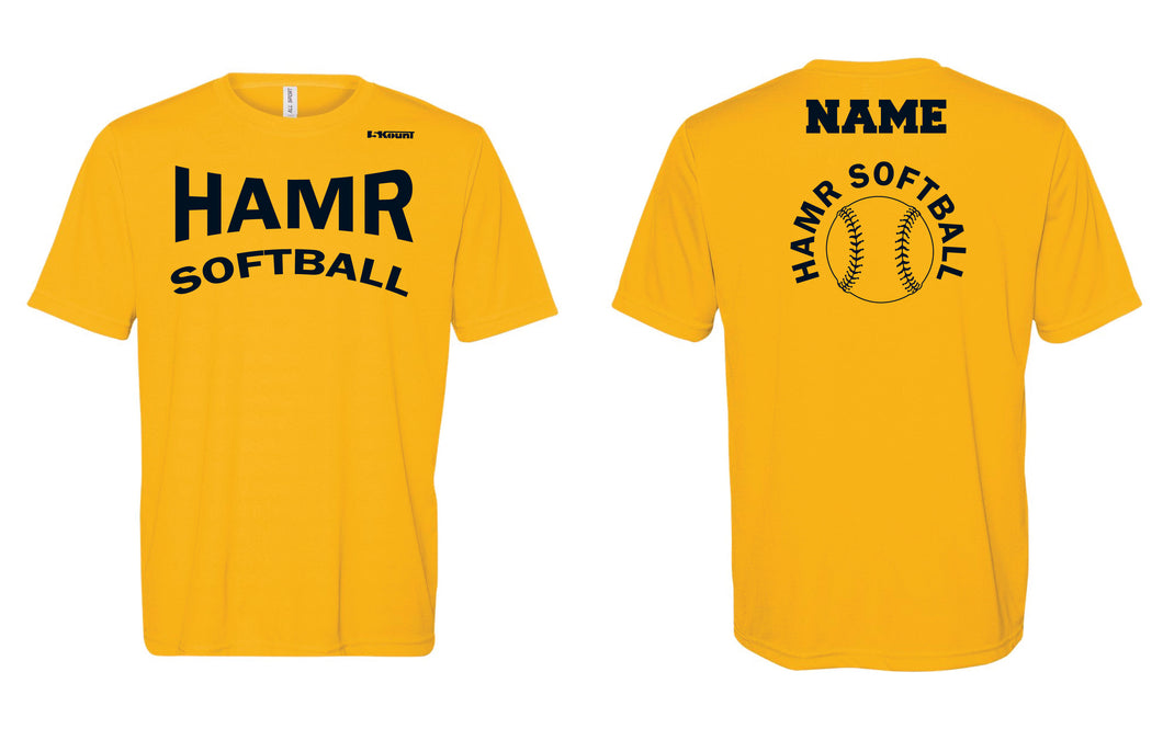 HAMR Softball DryFit Performance Tee - Gold - 5KounT