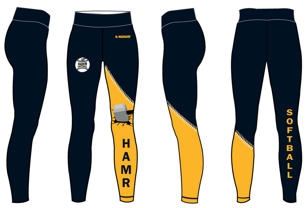 HAMR Softball Sublimated Ladies Leggings Design 2 - 5KounT