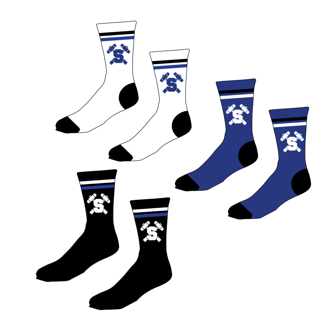 Staples Wrestling Sublimated Socks - Royal Blue / White / Black - 5KounT2018