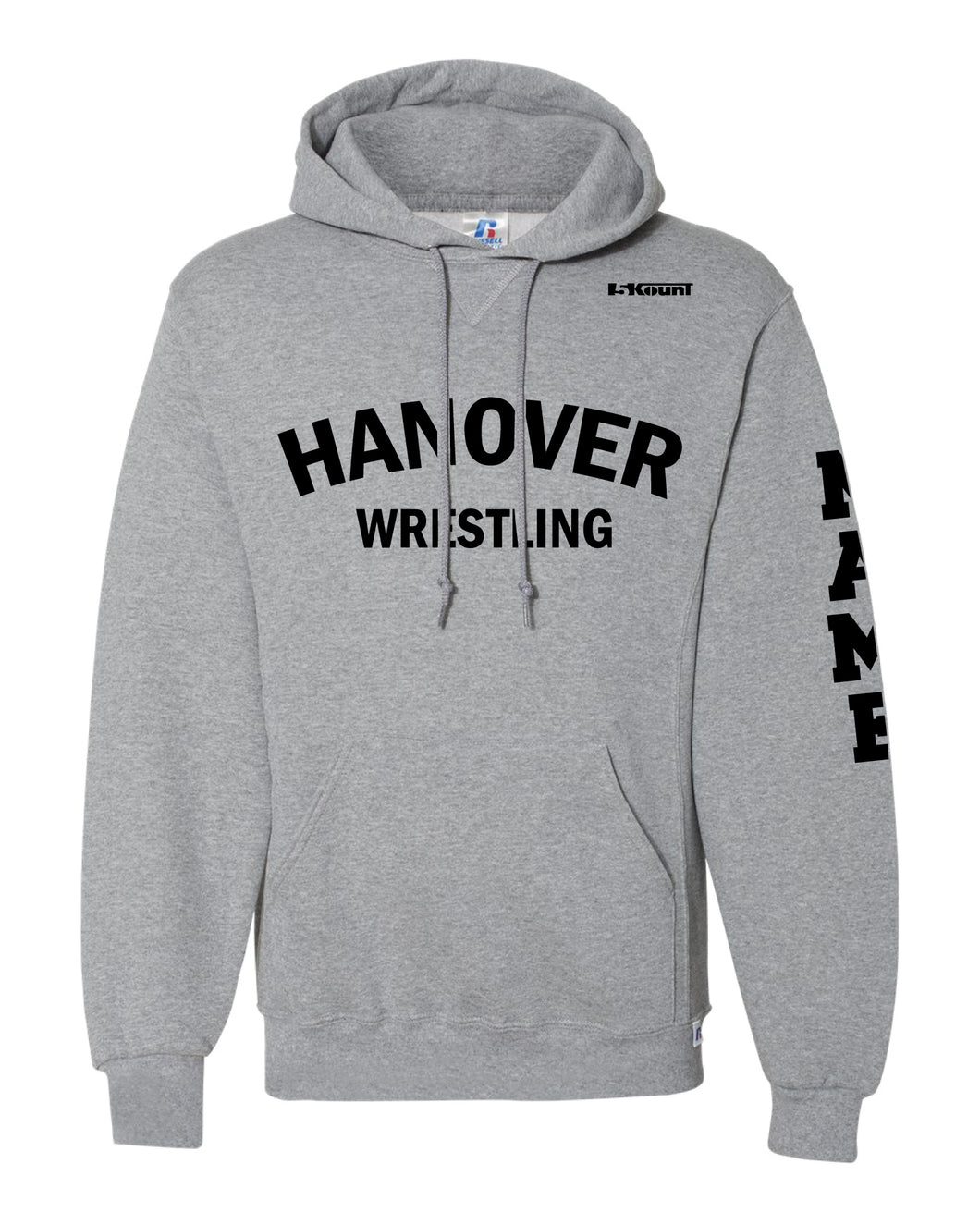 Hanover Township Wrestling Russell Athletic Cotton Hoodie - Grey - 5KounT2018