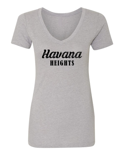 Havana Heights Cotton Women's Short Sleeve V - Gray - 5KounT2018