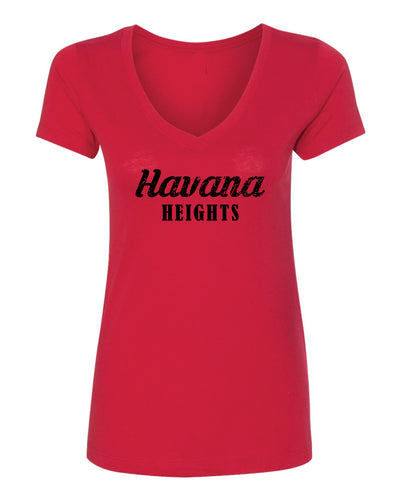 Havana Heights Cotton Women's Short Sleeve V - Gray - 5KounT2018