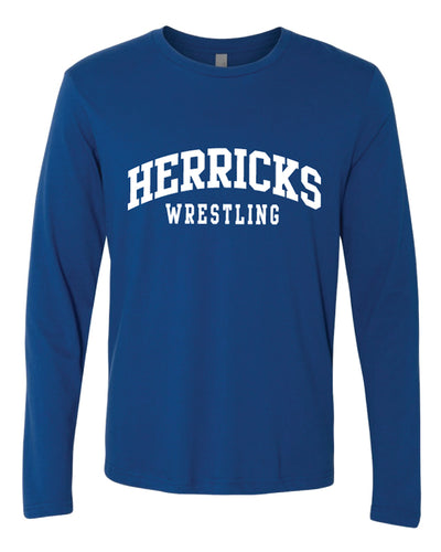 Herricks Wrestling Long Sleeve Cotton Crew - Royal - 5KounT