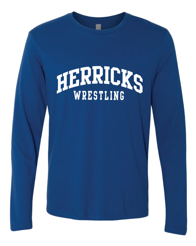 Herricks Wrestling Long Sleeve Cotton Crew - Royal - 5KounT