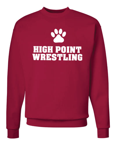 High Point HS wrestling Crewneck Sweatshirt - Red - 5KounT
