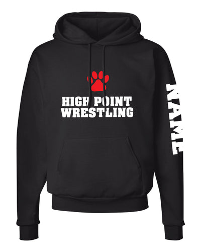 High Point HS wrestling Cotton Hoodie - Black - 5KounT
