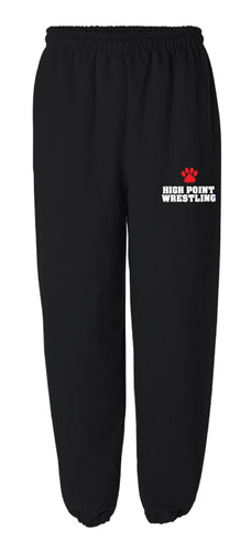 High Point HS wrestling Cotton Sweatpants - Black - 5KounT