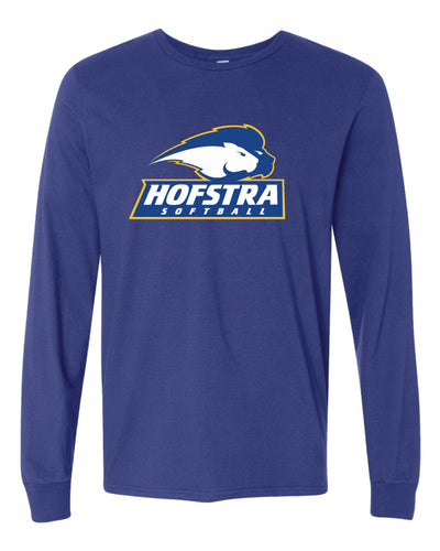 Hofstra Softball Unisex Cotton Long Sleeve - Royal - 5KounT2018