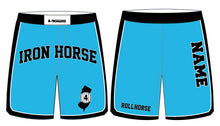 Iron Horse Wrestling Sublimated Fight Shorts - Light Blue/Black - 5KounT2018