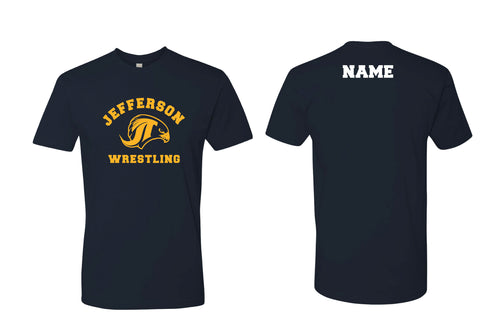 Jefferson Falcons Wrestling Cotton Crew Tee - Navy/Oxford