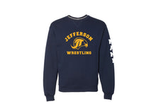 Jefferson Falcons Wrestling Russell Athletic Cotton Crewneck Sweatshirt- Navy/Oxford