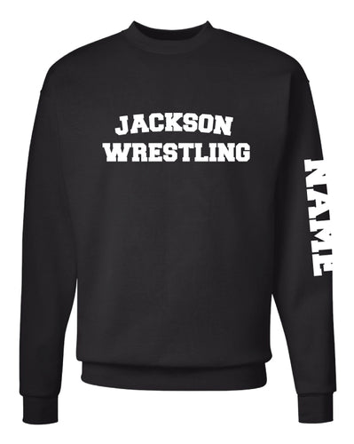 Jackson HS Wrestling Crewneck Sweatshirt - Black - 5KounT