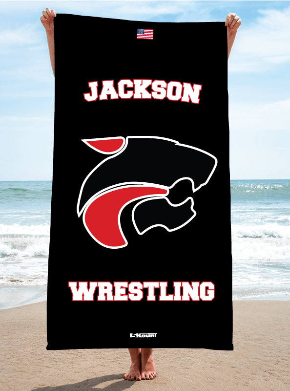 Jackson HS Wrestling Sublimated Beach Towel - 5KounT2018