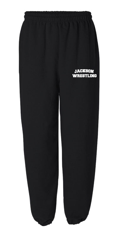 Jackson HS Wrestling Cotton Sweatpants - Black - 5KounT