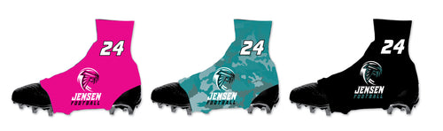 Jensen Beach Falcon Football Sublimated Spats (Cleat Cover) Pink/Teal/Black - 5KounT2018