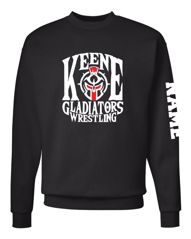 Keene Gladiators Wrestling Crewneck Sweatshirt - Black - 5KounT