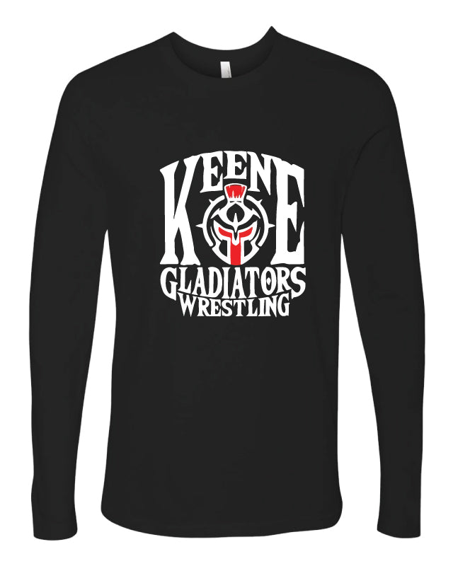 Keene Gladiators Wrestling Unisex Long Sleeve Cotton Crew - Black - 5KounT