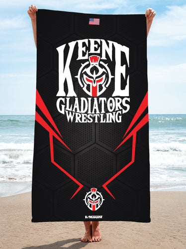 Keene Gladiators Wrestling Sublimated Beach Towel - 5KounT2018