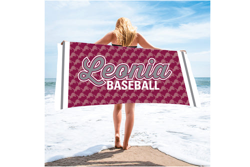Leonia Baseball Sublimated Beach Towel