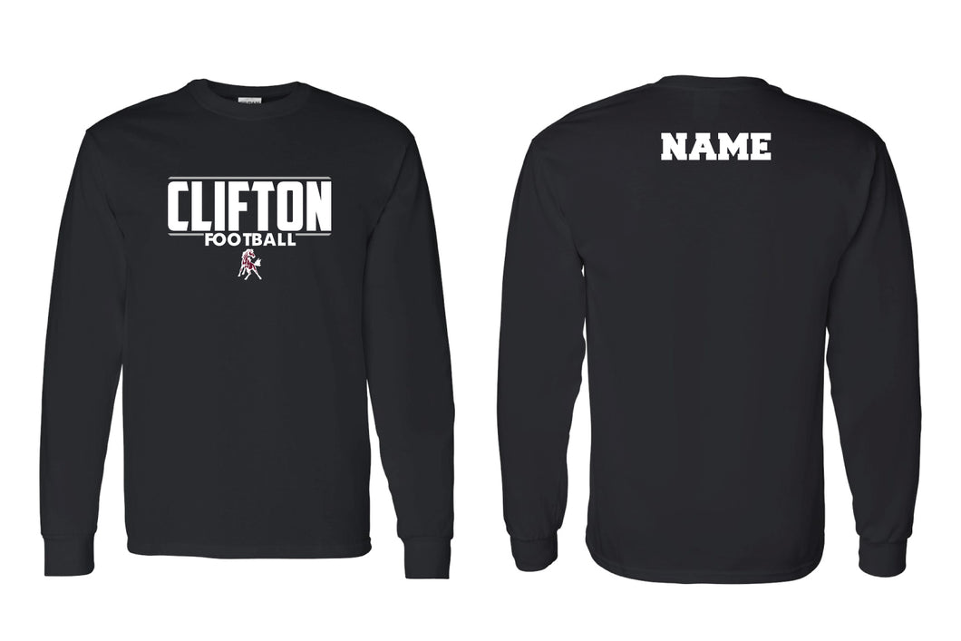 Cifton Football Cotton Crew Long Sleeve Tee - Black
