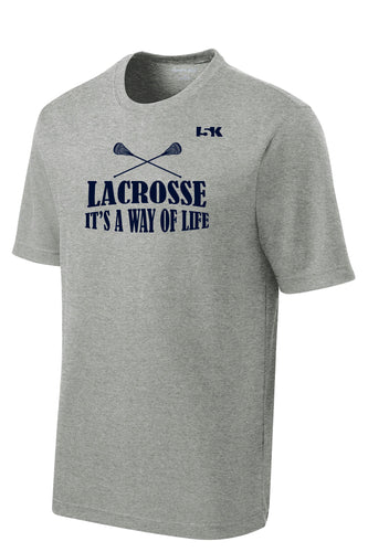 Lacrosse is a Way of Life Dryfit Performance Tee - Grey - 5KounT2018