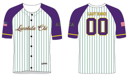 Lambda Chi Alpha Baseball Sublimated Full Button Jersey - 5KounT2018