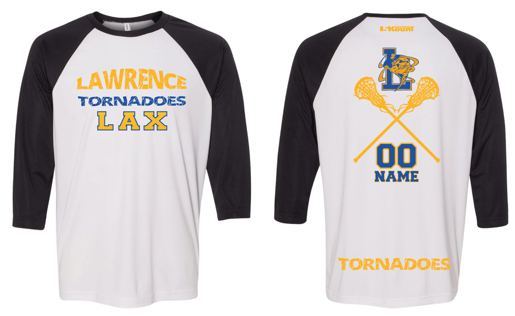 Lawrence LAX Baseball Shirt - Black & White - 5KounT