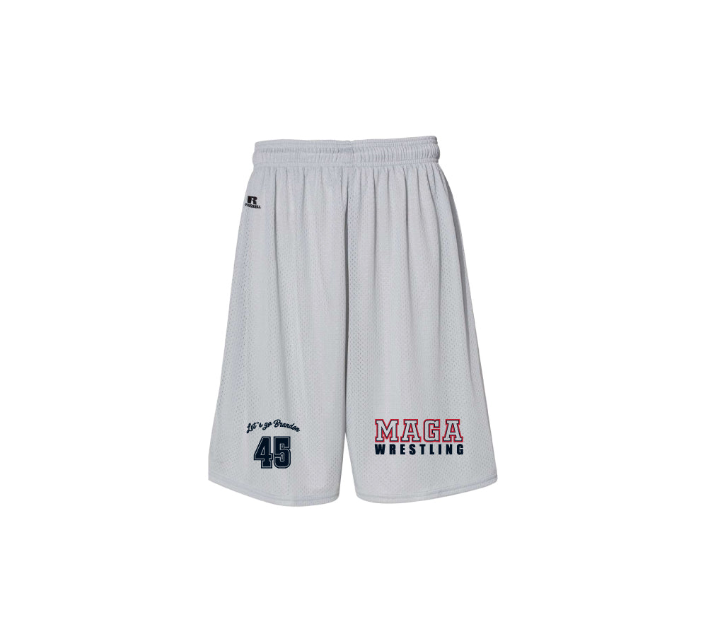 MAGA 45 Wrestling Russell Athletic Tech Shorts - Silver