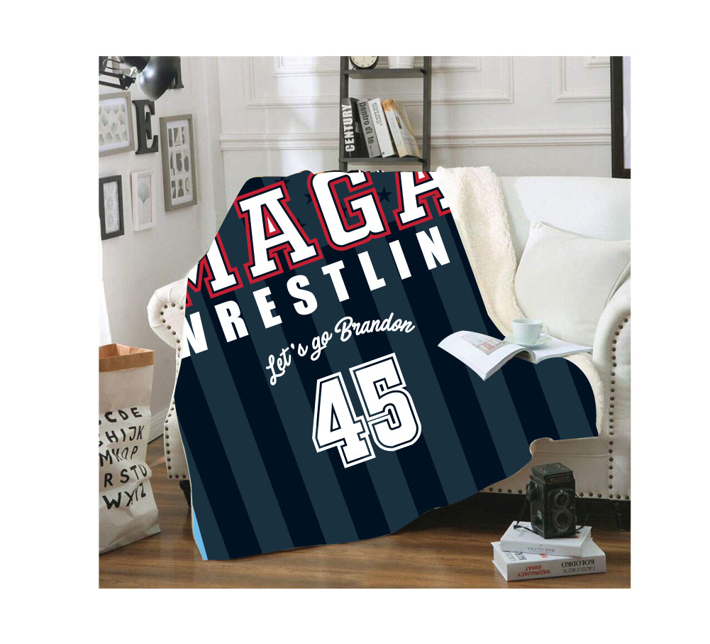 MAGA 45 Wrestling Sublimated Blanket