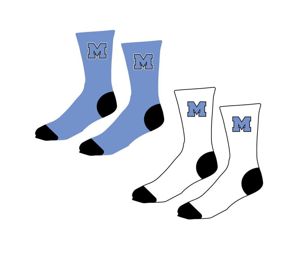 Mahwah Lacrosse Sublimated Socks - Col Blue / White - 5KounT2018