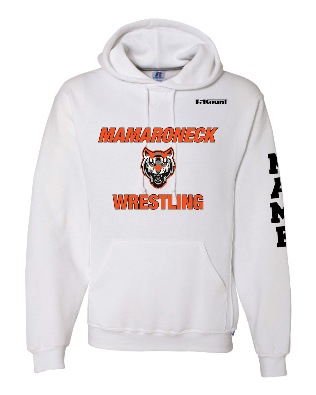 Mamaroneck Wrestling Russell Athletic Cotton Hoodie - White - 5KounT2018