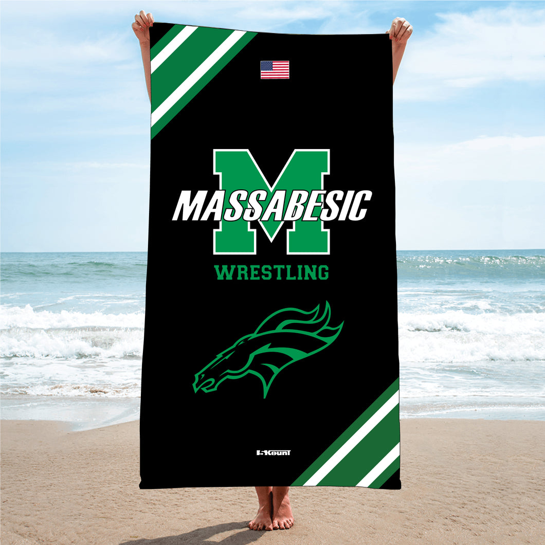 Massabesic Youth Wrestling Sublimated Beach Towel - 5KounT2018