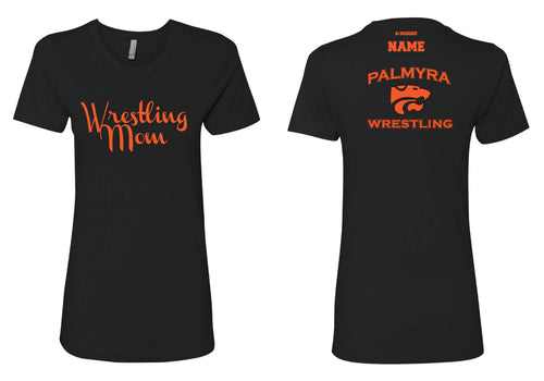 Palmyra Wrestling Cotton Crew Mom Tee- Black - 5KounT2018