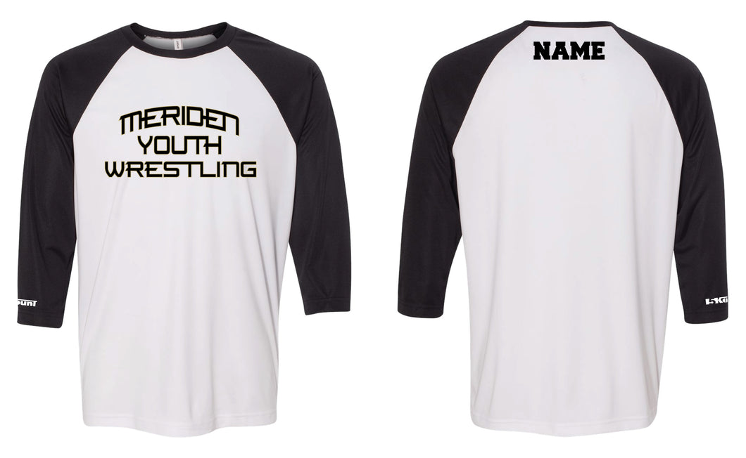 Meriden Youth Wrestling Baseball Shirt - Black/White - 5KounT2018