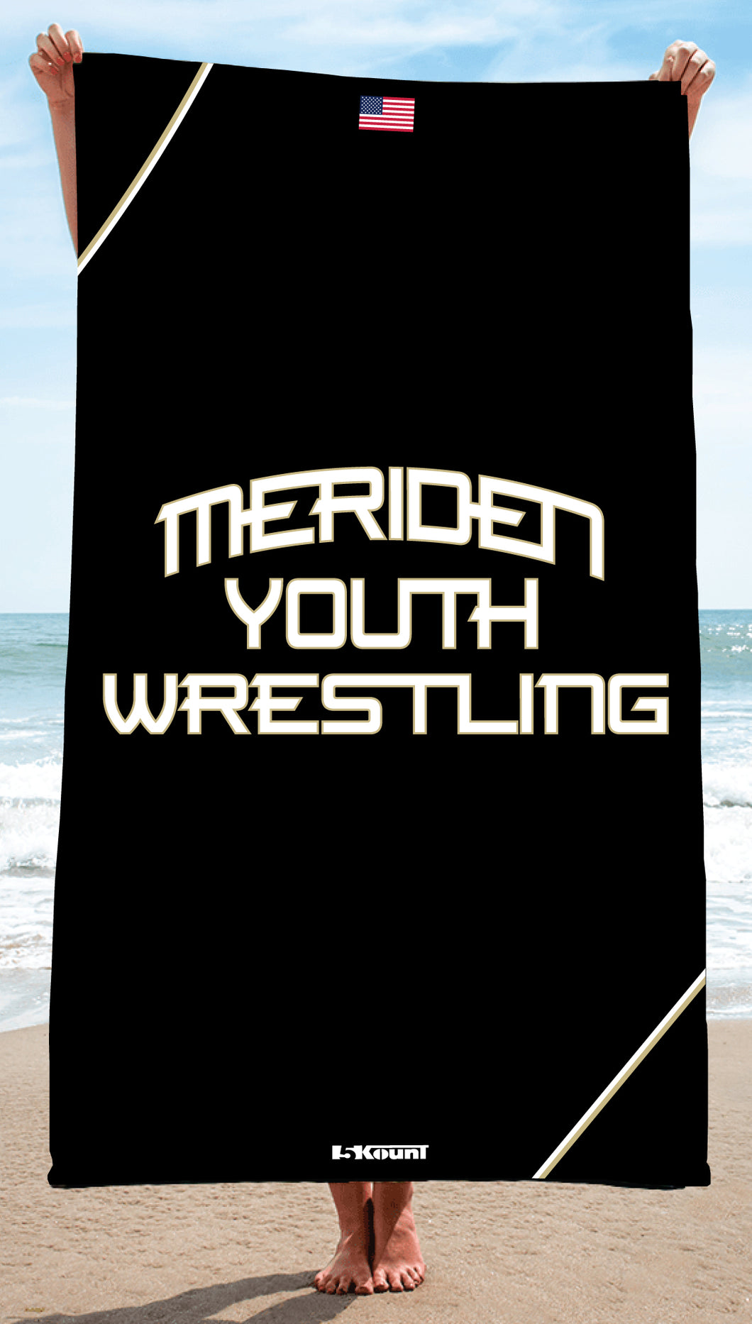 Meriden Youth Wrestling Sublimated Beach Towel - 5KounT2018