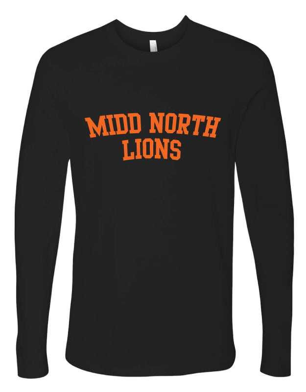 Midd North Lions Cotton Long Sleeve - Black - 5KounT