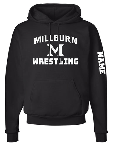 Millburn Wrestling Cotton Hoodie - Black - 5KounT