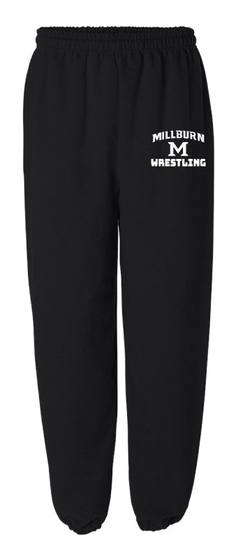 Millburn Wrestling Cotton Sweatpants - Black - 5KounT